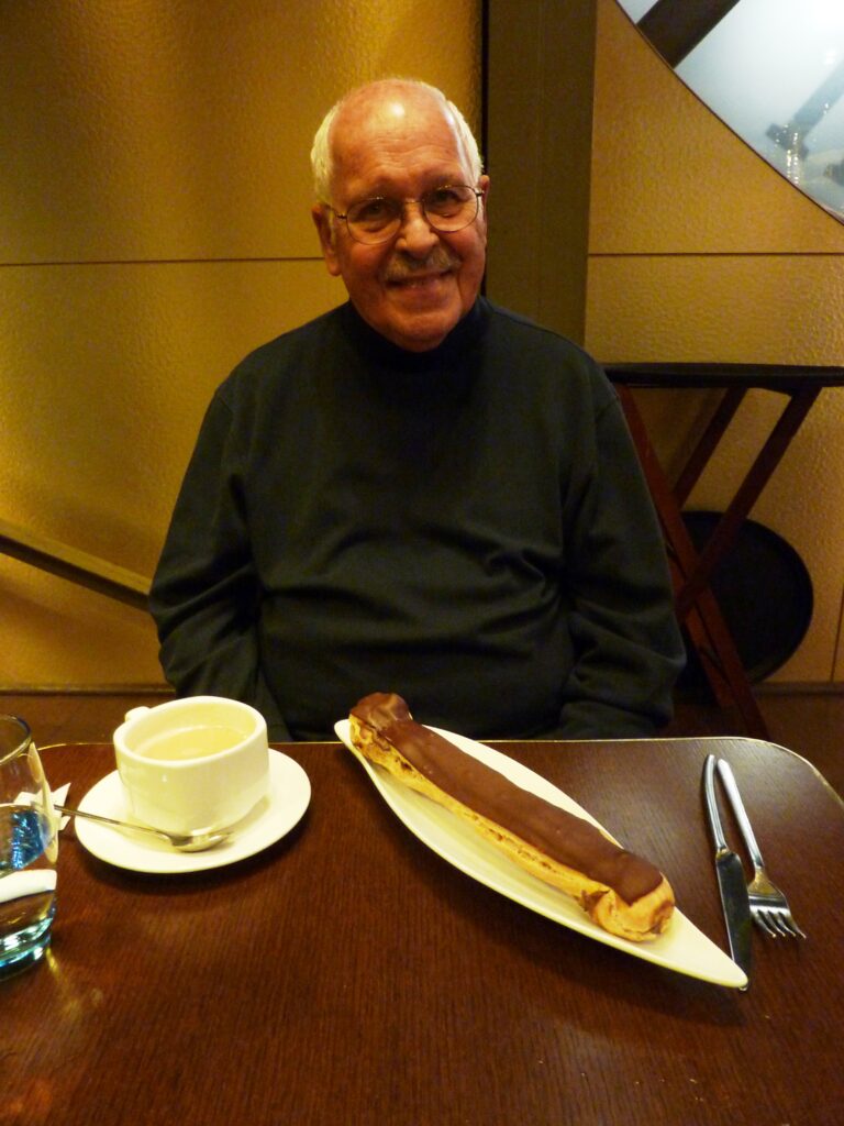 Pastries in Paris cannot be beat! This is a huge eclair that my husband ate all by himself! Not even a bite for me. :(